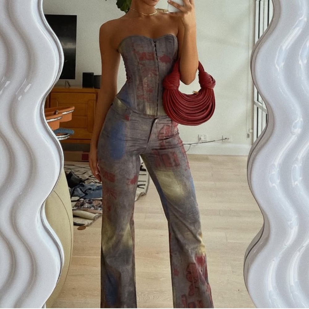 Tiger Mist Micaela Pants with Flare Leg Low Rise Size XS
